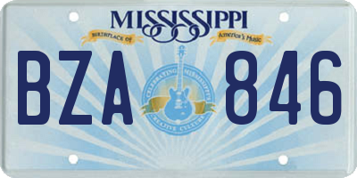 MS license plate BZA846
