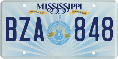 MS license plate BZA848