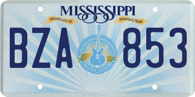 MS license plate BZA853