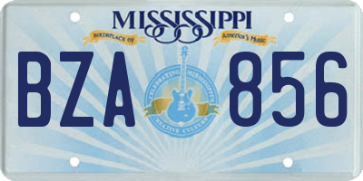 MS license plate BZA856