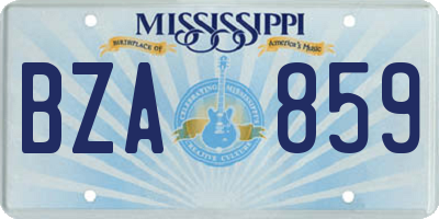 MS license plate BZA859