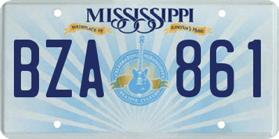 MS license plate BZA861