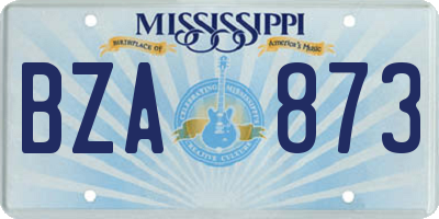 MS license plate BZA873