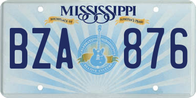 MS license plate BZA876