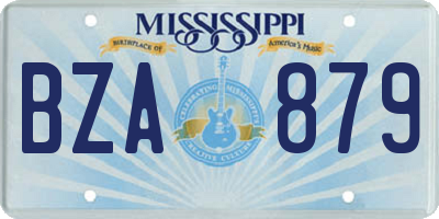 MS license plate BZA879