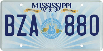 MS license plate BZA880