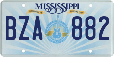 MS license plate BZA882
