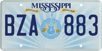 MS license plate BZA883