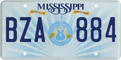 MS license plate BZA884