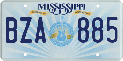 MS license plate BZA885
