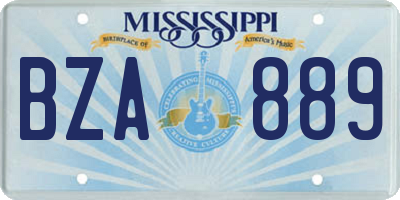 MS license plate BZA889