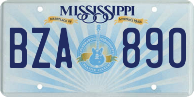 MS license plate BZA890