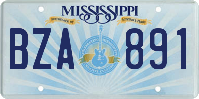 MS license plate BZA891