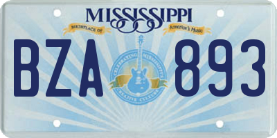 MS license plate BZA893