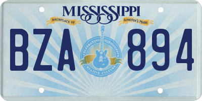 MS license plate BZA894