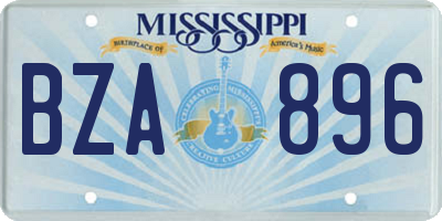 MS license plate BZA896