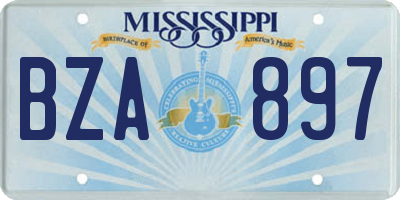 MS license plate BZA897