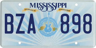 MS license plate BZA898