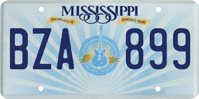 MS license plate BZA899