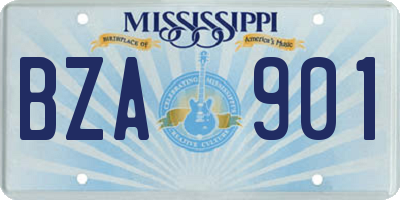 MS license plate BZA901