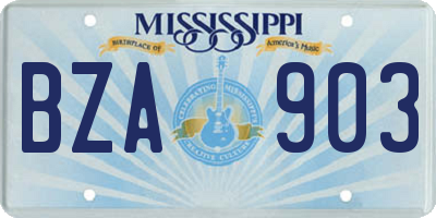 MS license plate BZA903