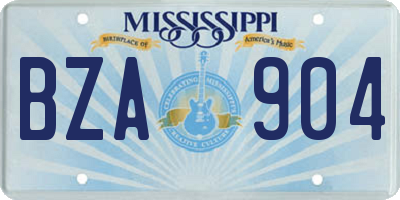 MS license plate BZA904