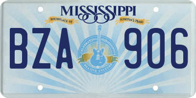 MS license plate BZA906