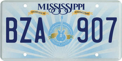 MS license plate BZA907