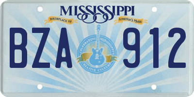 MS license plate BZA912