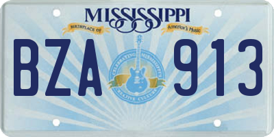 MS license plate BZA913