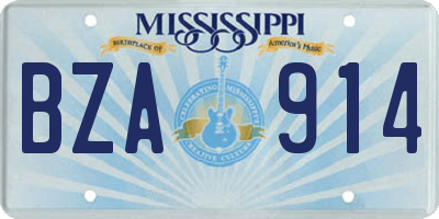 MS license plate BZA914