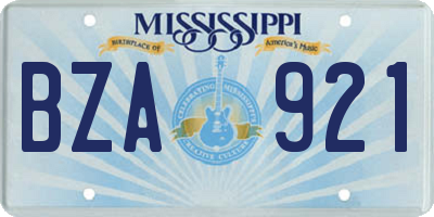 MS license plate BZA921