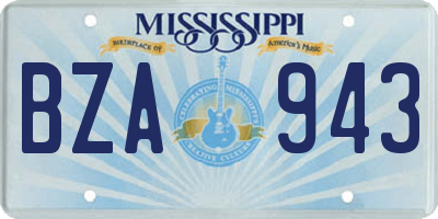MS license plate BZA943