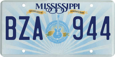 MS license plate BZA944