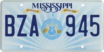 MS license plate BZA945