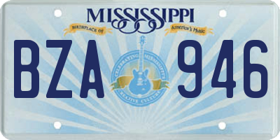 MS license plate BZA946