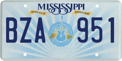 MS license plate BZA951