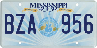 MS license plate BZA956