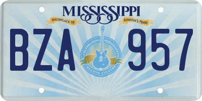 MS license plate BZA957