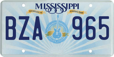 MS license plate BZA965