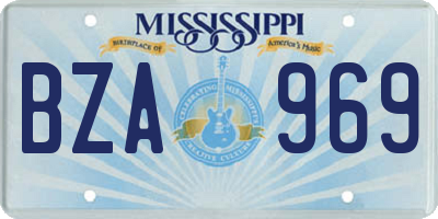 MS license plate BZA969