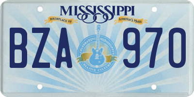 MS license plate BZA970