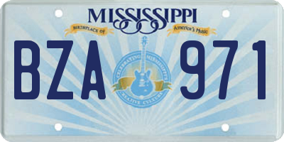 MS license plate BZA971