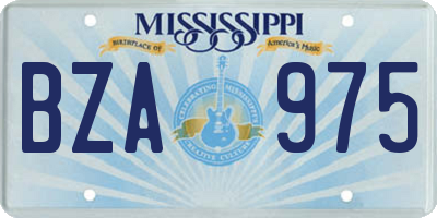 MS license plate BZA975