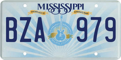 MS license plate BZA979