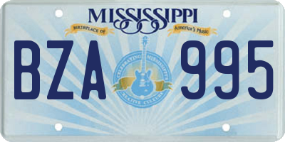 MS license plate BZA995