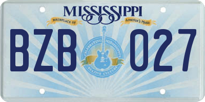 MS license plate BZB027