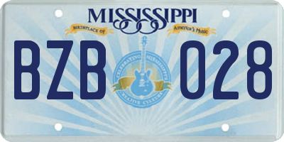 MS license plate BZB028