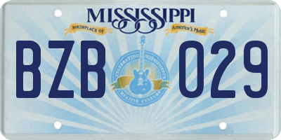 MS license plate BZB029