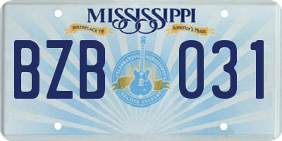 MS license plate BZB031
